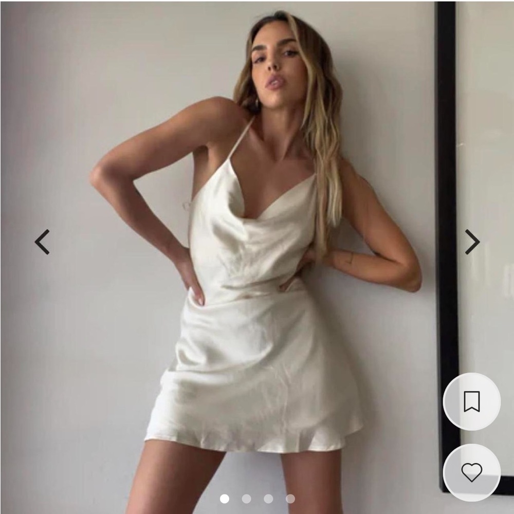 Classy white/cream satin slip dress